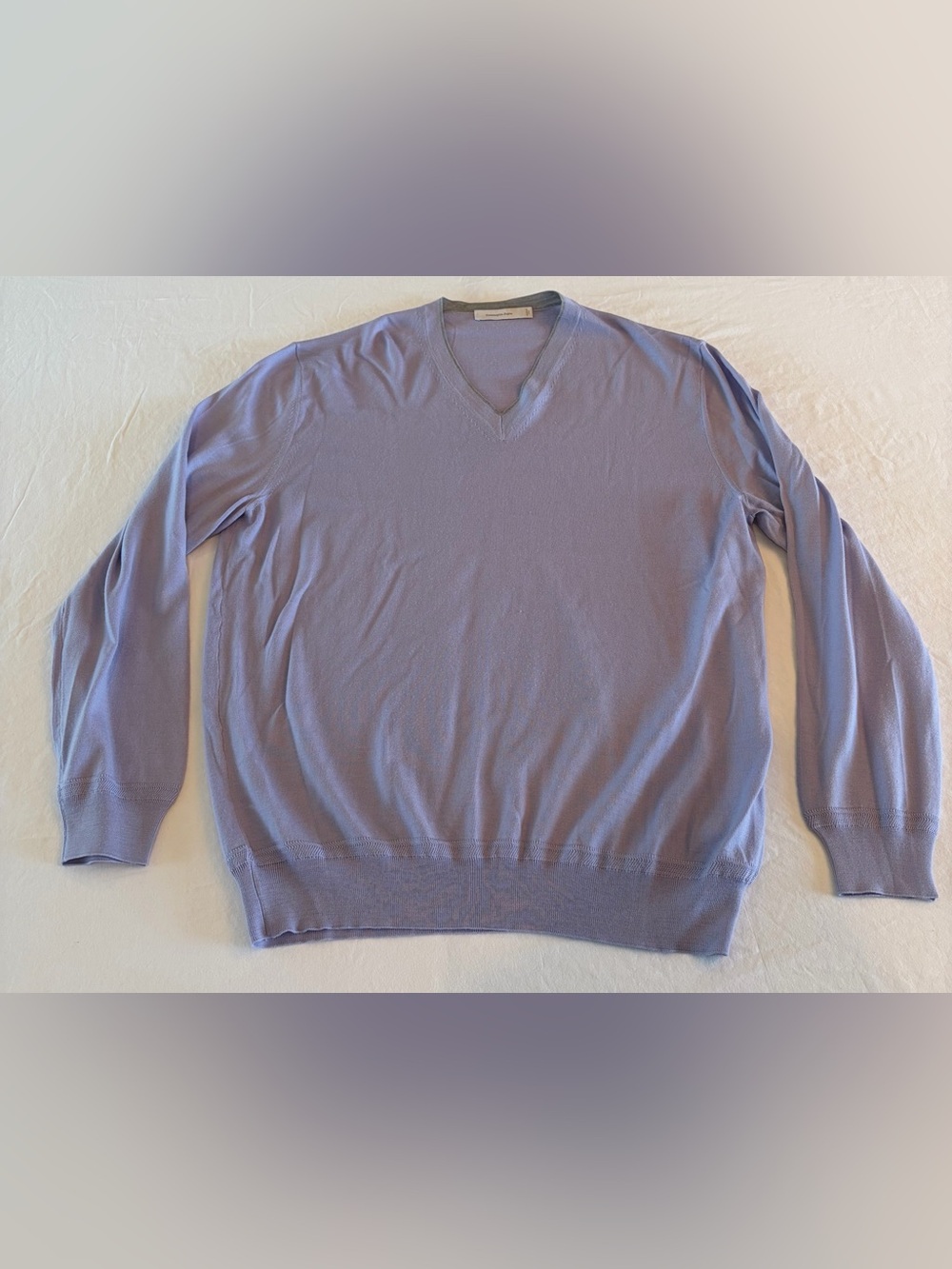 Ermenegildo Zegna Men's V-Neck Sweater in Light Lavender